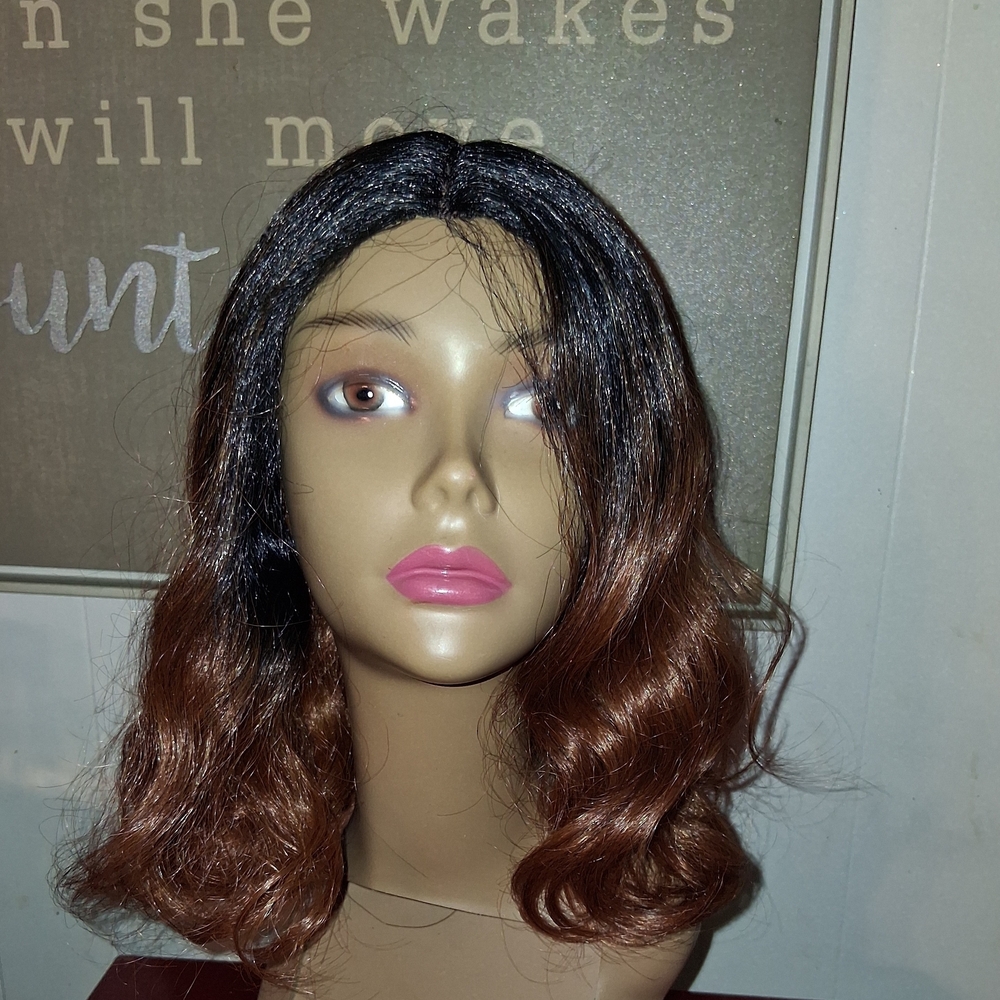 Long Elegant Black and Brown Women's Wig